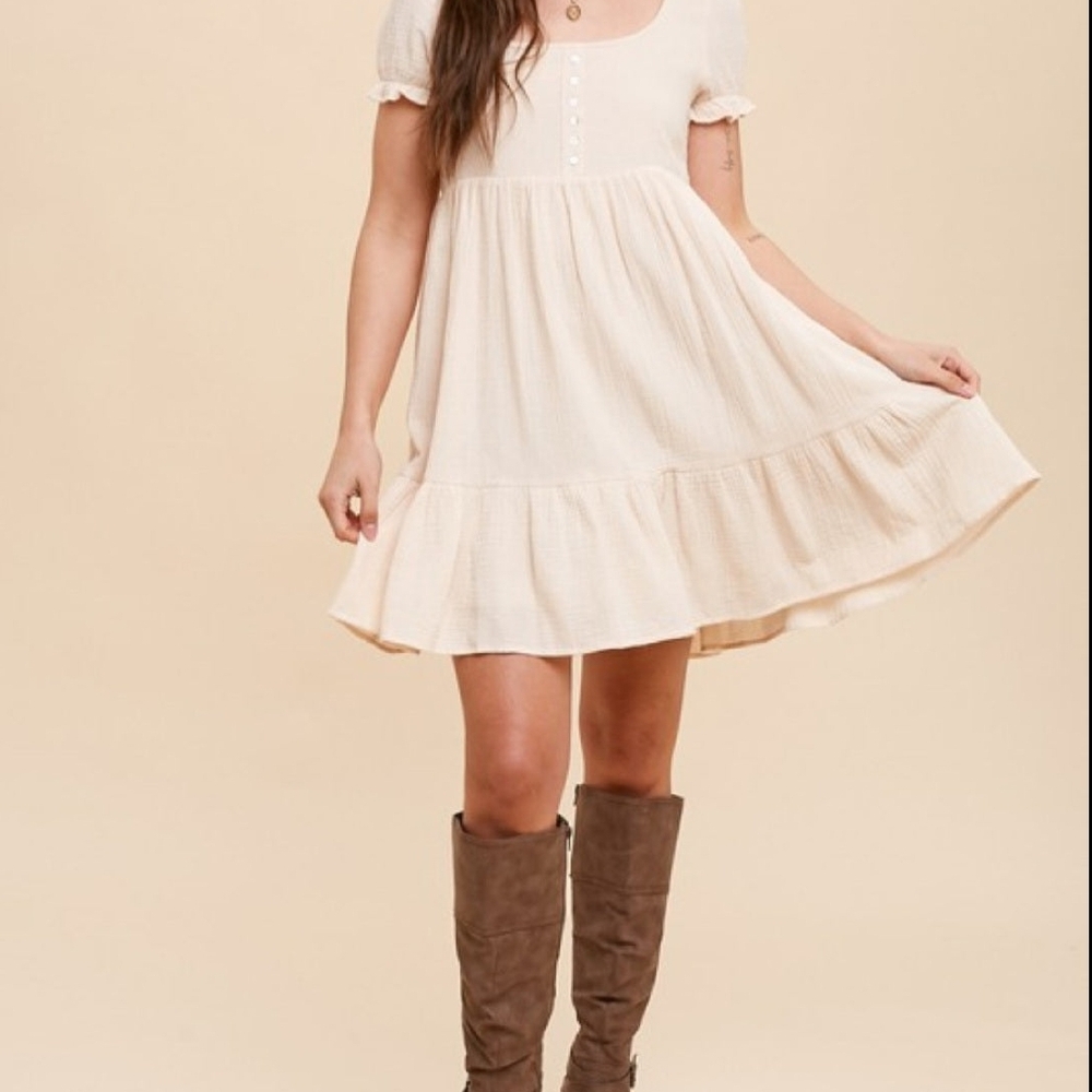 Cream Babydoll Dress